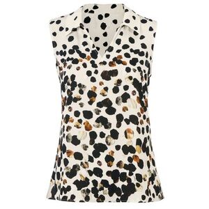 CAbi Women's Seismic  Black and Brown Polka Dot Blouse